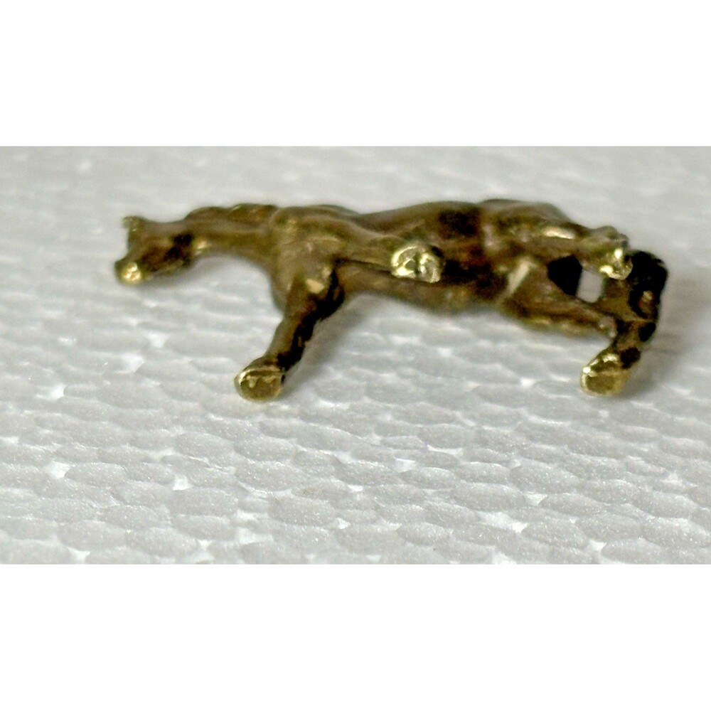 Miniature Horse Brass Figurine Vintage Style Bronze Mini Statue - Picture 5 of 8